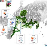 東海　5日は薄雲を通して日差しが届く