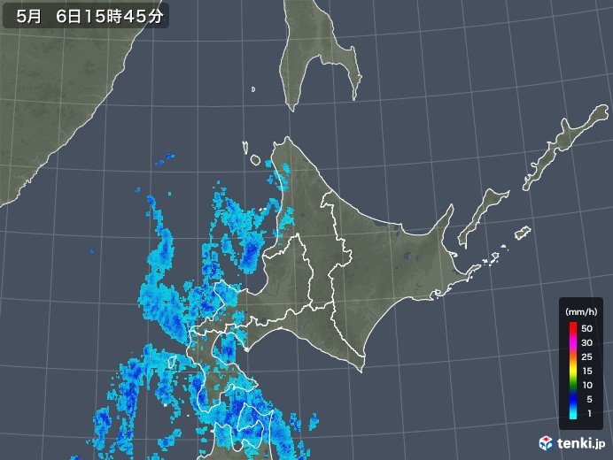 北海道　これから明日にかけて全道的に雨に