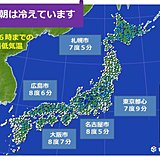 九州から関東　冷えた朝