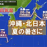 18日 南と北で夏の暑さ