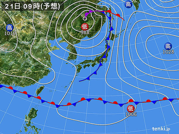 北海道　今夜～明日にかけて荒れた天気に注意!