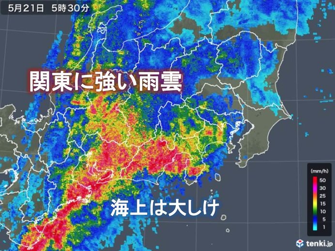21日　関東　昼すぎにかけて大雨警戒を