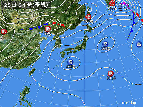 25日(土)～26日(日)　広く晴れ　5月として記録的な暑さも