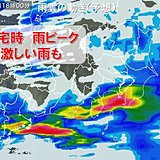 関東　雨ピークは夕方～夜の帰宅時　土曜も激しい雨