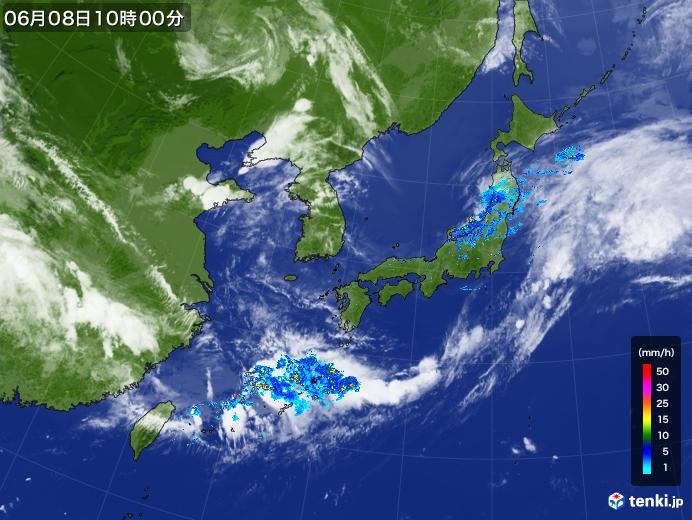 梅雨前線が南の海上に停滞　東北日本海側で大気不安定