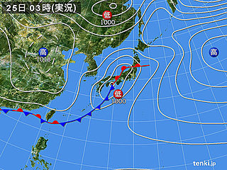 25日 東日本の太平洋側 大雨のおそれ