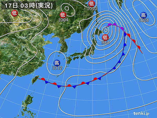 17日　北海道は暴風に警戒　関東7月並みの気温続く