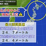 今朝　北海道では風強く　体感温度が氷点下の所も