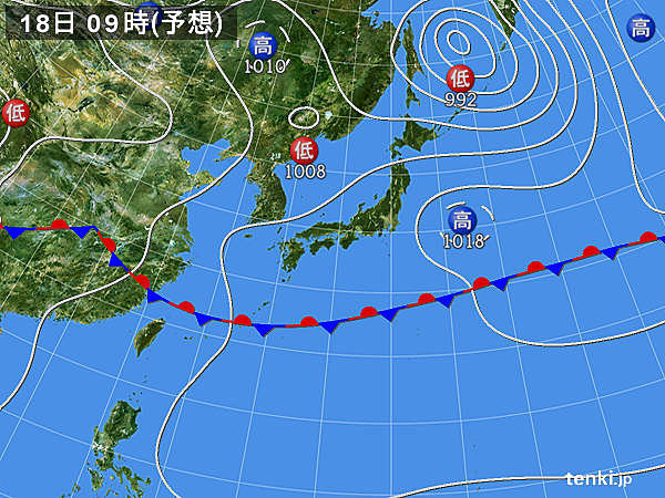 あすの天気　梅雨前線は沖縄に停滞