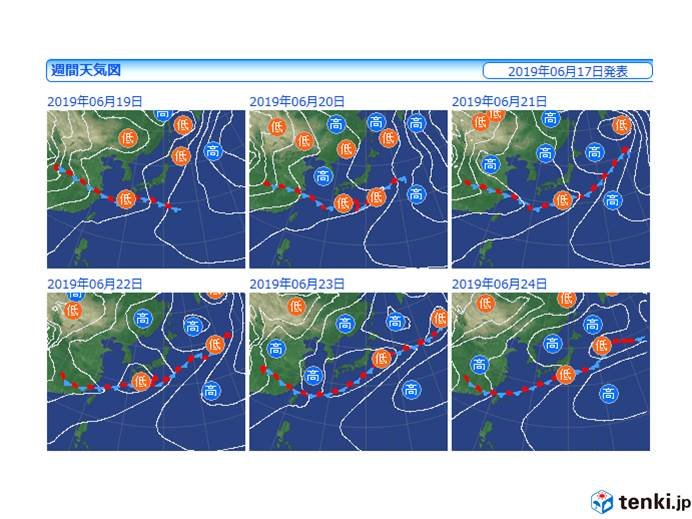 あさって以降の天気　梅雨前線は本州付近に停滞か