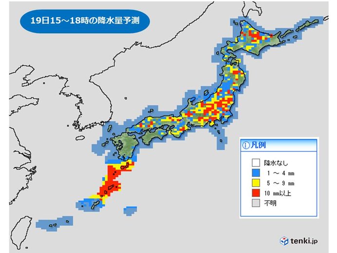 19日　晴れても天気急変の恐れ　激しい雨や雷雨注意_画像