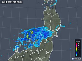 新潟や山形に雨雲　今夜9時頃まで強雨の恐れ