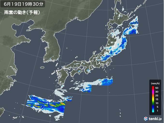 水曜　あちらこちらに雨雲
