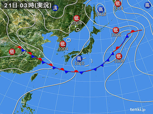 21日も変わりやすい天気　午後は所々カミナリ雲発達
