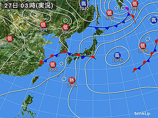 27日　熱帯低気圧は台風に　梅雨前線は活動が活発化