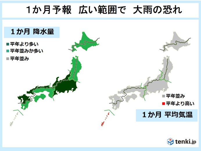 7月は大雨傾向に 梅雨明けは 1か月予報 日直予報士 2019年06月27日 日本気象協会 Tenki Jp