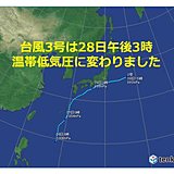 台風3号　温帯低気圧に変わりました