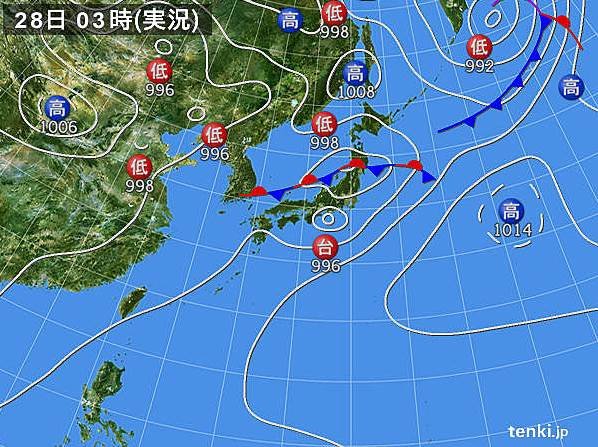 28日　気温上昇　天気の急変に注意