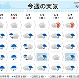 週間　週明けにかけて大雨のおそれ　沖縄は梅雨明けか