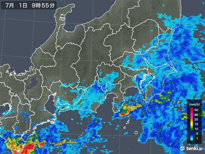 関東　400メートル付近だけ雲がない　雨の降り方は_画像