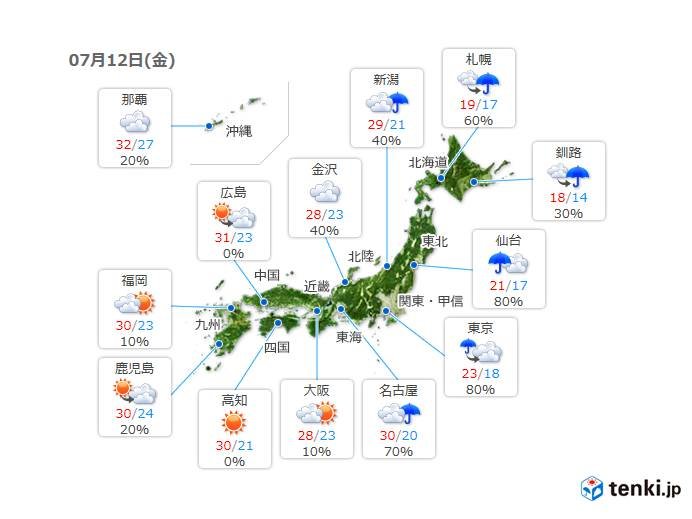 週間　連休前に急な暑さ　日曜～月曜は土砂降りの雨_画像