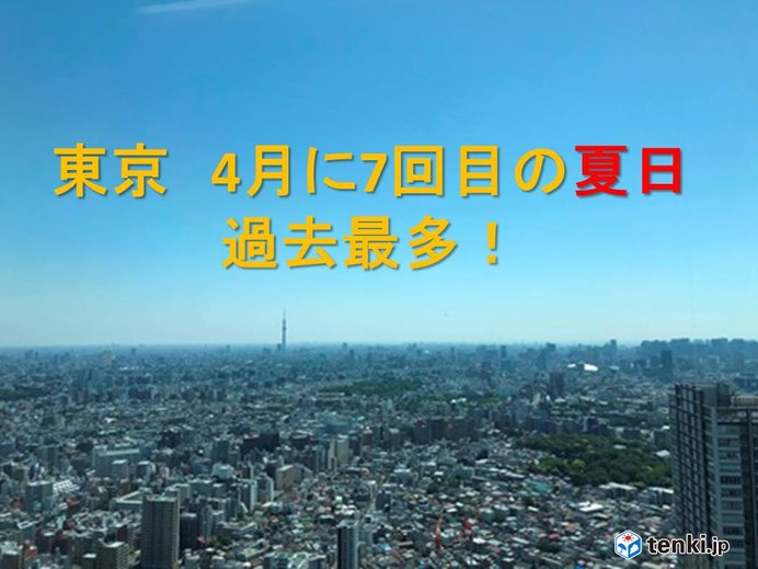 東京　4月に7回目の夏日　過去最多
