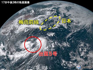 台風5号は速度遅く大型 広範囲で雨や風の影響長引く