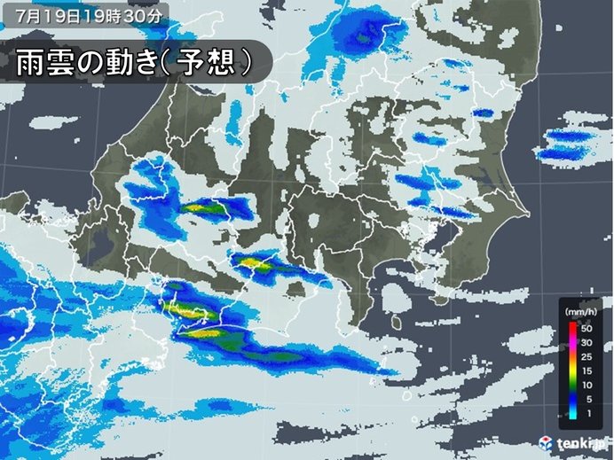 今夜の関東　突然の雨に注意
