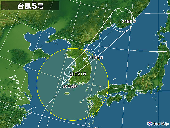 台風5号は北東へ　九州北部各地で非常に激しい雨に警戒を