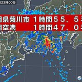 静岡県で滝のような雨を観測