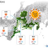 東海　あすは真夏日に迫る所も