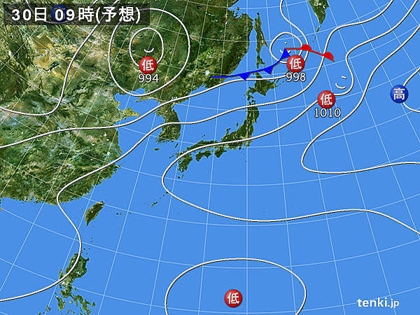 あすの天気　広く強い日差し　山沿いは雷雨