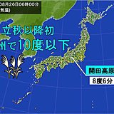 立秋以降最も涼しい朝　高原で紅葉が始まる目安の気温