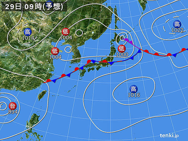 あす29日(木)の天気