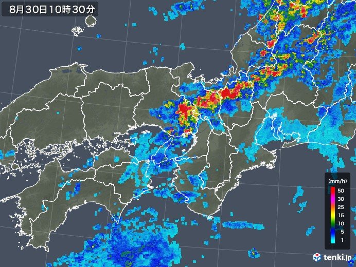 近畿や北陸なども激しい雨を観測　今夜にかけ警戒を