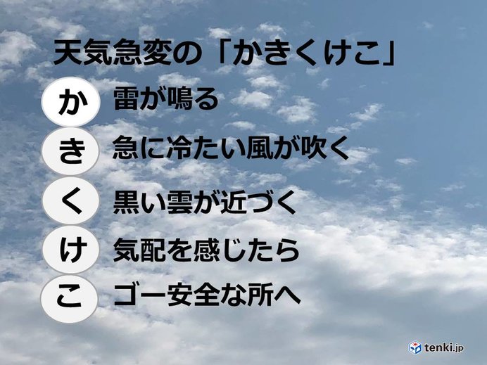 北海道　天気急変の「かきくけこ」