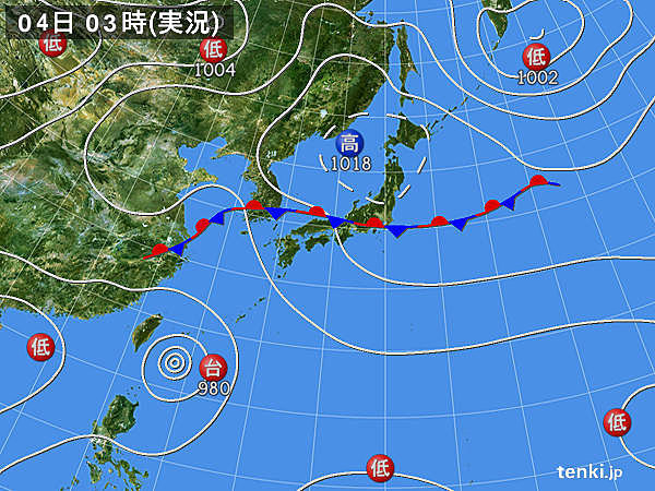 九州～東海　午後は広く大気の状態が不安定