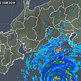 台風15号本体の雨雲　本州にかかり始める