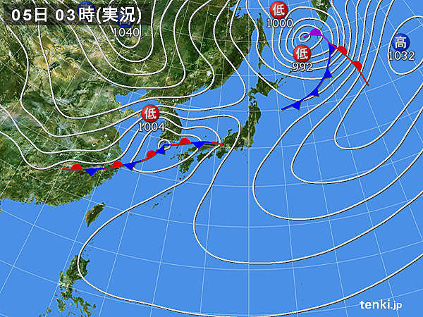 5日　激しい雷雨　気温急降下