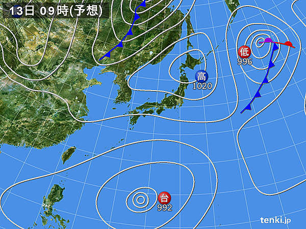 あさって13日(金)以降　九州～東北　3連休は青空が広がる日あり