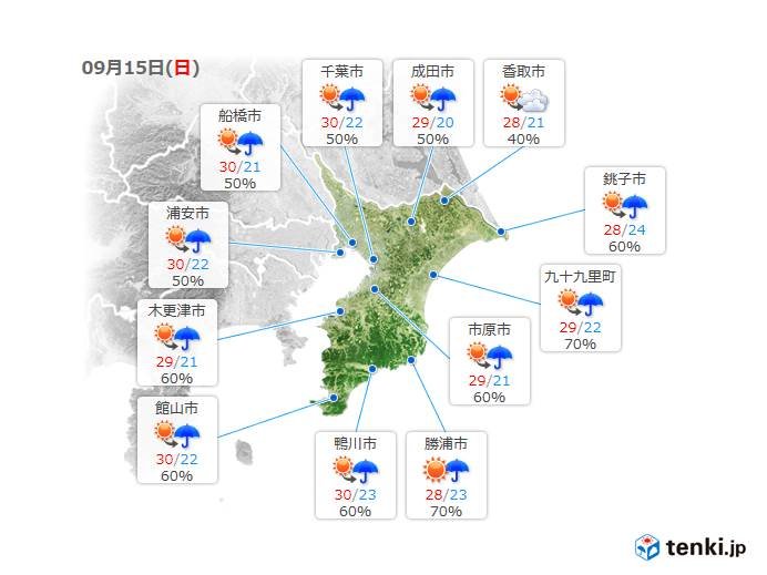 15日(日)～17日(火)　大雨の恐れ