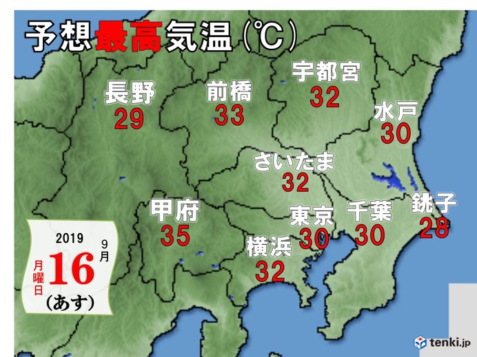 雲多く　湿気も多く　蒸し暑い