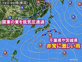 16日　千葉や茨城で非常に激しい雨　熱中症にも注意