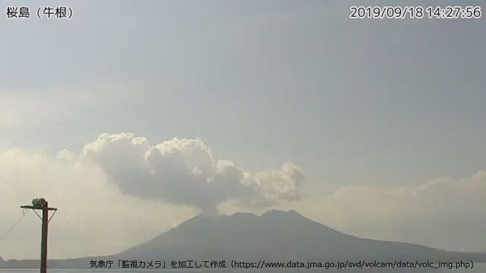 16日から桜島で噴火回数が増加