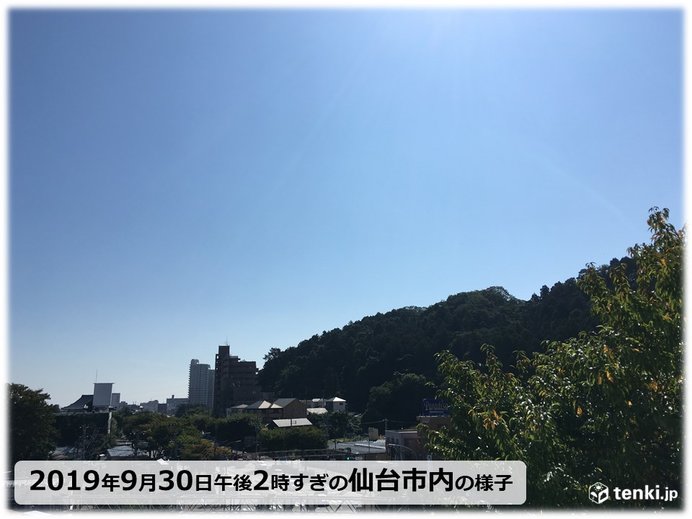 季節はずれの暑さ　仙台市
