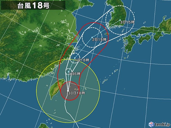 10月1日明け方にかけて　暴風に厳重警戒