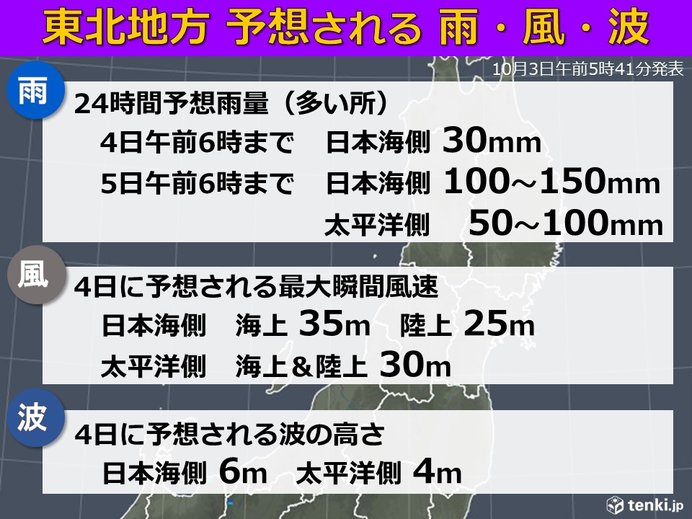 4日午後は激しい雨