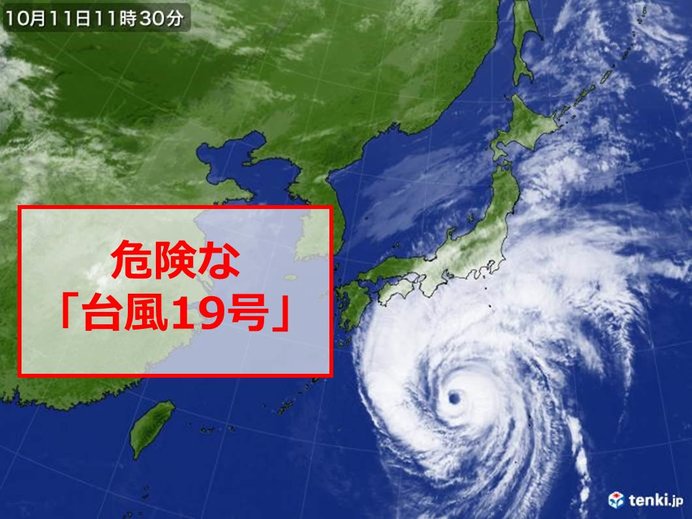 台風19号の進路 関東に最悪 記録的な大雨や暴風も 日直予報士 19年10月11日 日本気象協会 Tenki Jp