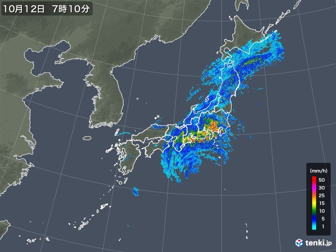 台風19号 非常に強い勢力で関東 東海に上陸へ 気象予報士 白石 圭子 19年10月12日 日本気象協会 Tenki Jp