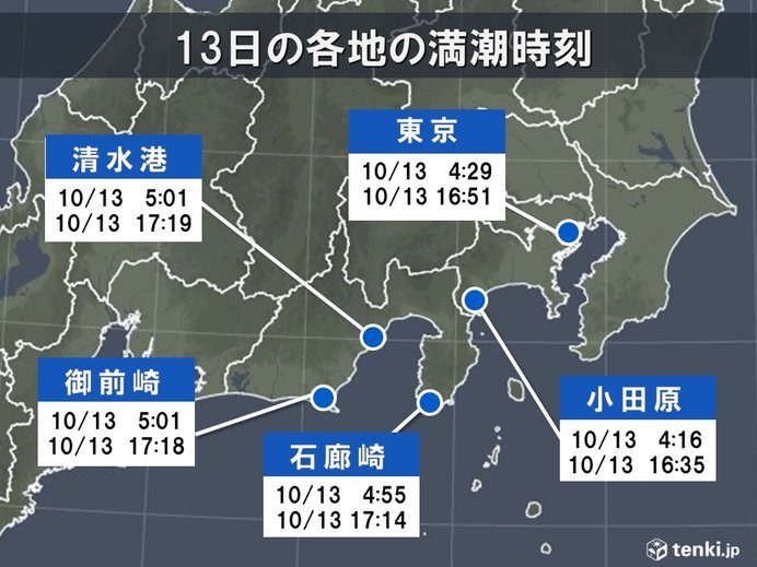 台風19号　小田原や石廊崎で過去最高潮位を記録